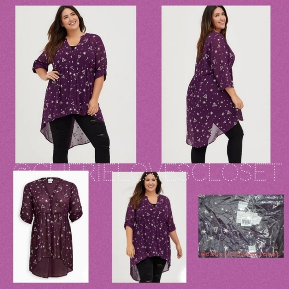 TORRID HARRY POTTER Dealthy Hallows Lexi Chiffon Babydoll! NWT! - Picture 2 of 5